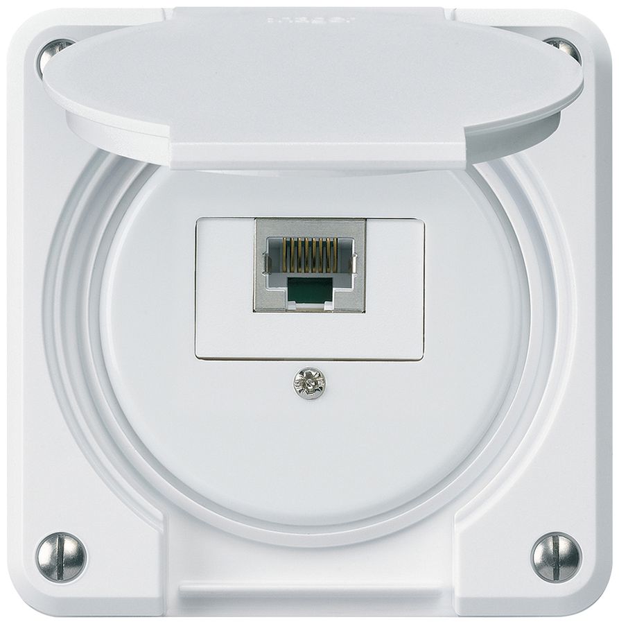 UP-Anschlussdose robusto IP55 weiss 1×RJ45/s für Kombination