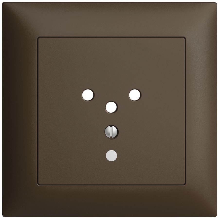 UP-Frontset EDIZIOdue T12 coffee 88×88mm mit Linse für Steckdose