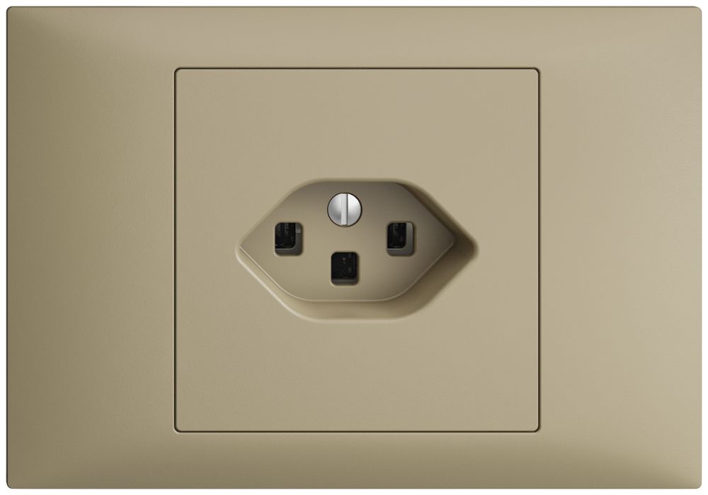 EB-Steckdose EDIZIOdue T23 16A sand, mit Steckklemmen