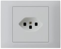 EB-Steckdose kallysto T23 Bauart T mit EB-Dose G3 Abdeckrahmen steckbar hellgrau