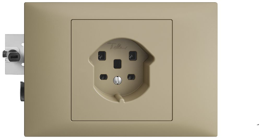 EB-Steckdose EDIZIOdue T25 16A sand 53mm, Schraubklemmen