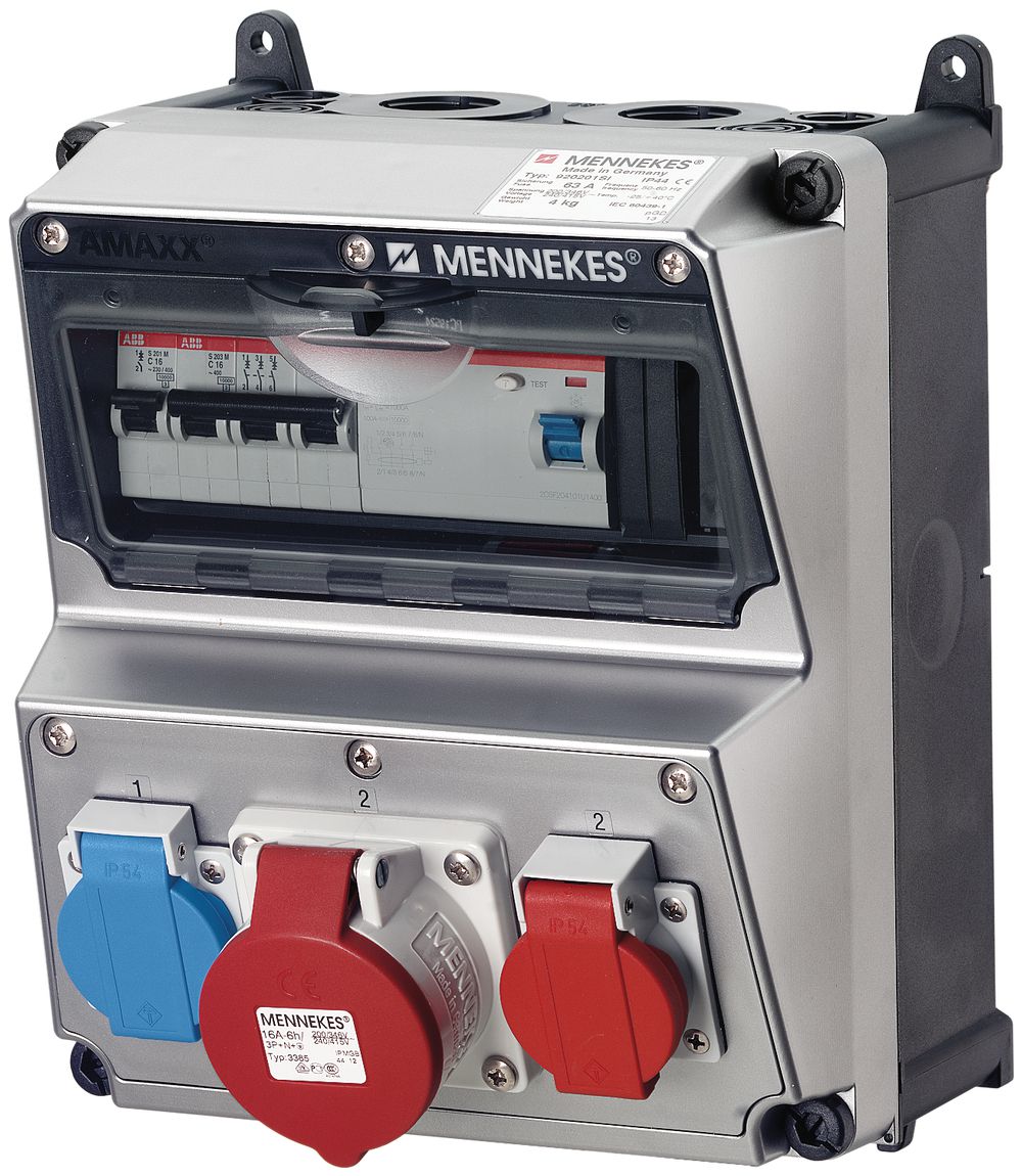 Stromverteiler Amaxx 40A 1×FI 2×LS 1×T23 1×T25 1×CEE16/5L silber