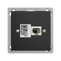 EB-Dose 1×T+T,1×RJ45/u 4P EDIZIOdue schwarz ITplus ITM