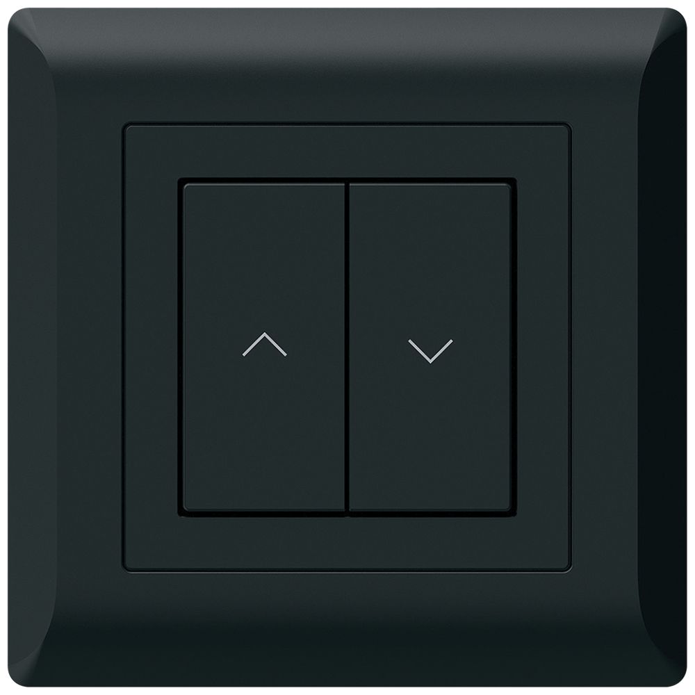 UP-KNX-Storentaster Hager BA kallysto.line C 2-fach 92×92mm schwarz