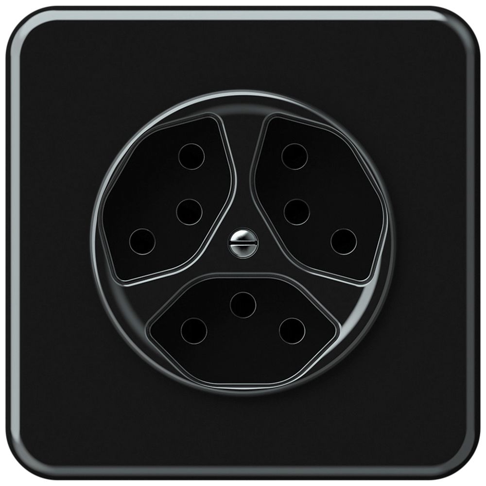 Presa INC origin 3×tipo 13 10A 230V 92×92mm nero