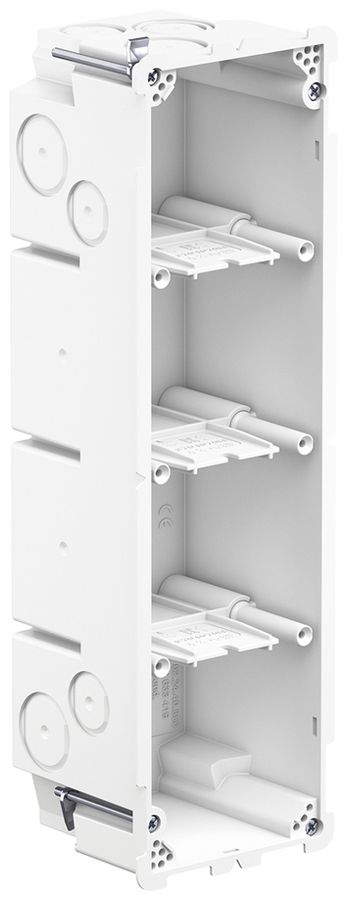 Hohlwanddose AGRO 4×1 850°C mit Laschen, M20/25, weiss