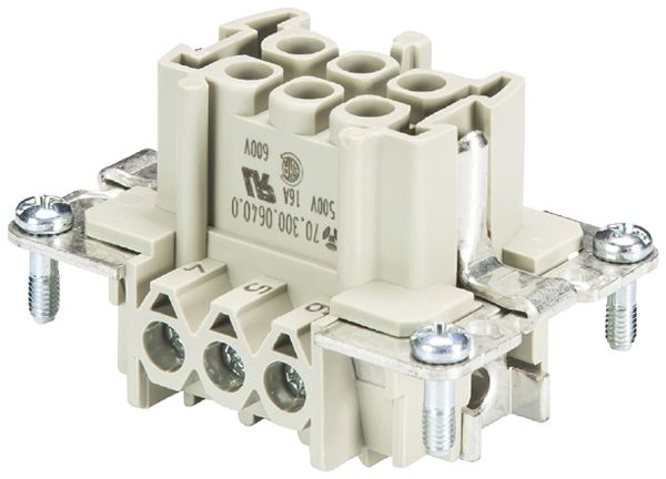 Insert p.douille Wieland Electric revos BAS BUS 6 2,5 50 6 16A 500V 0.5…2.5mm²