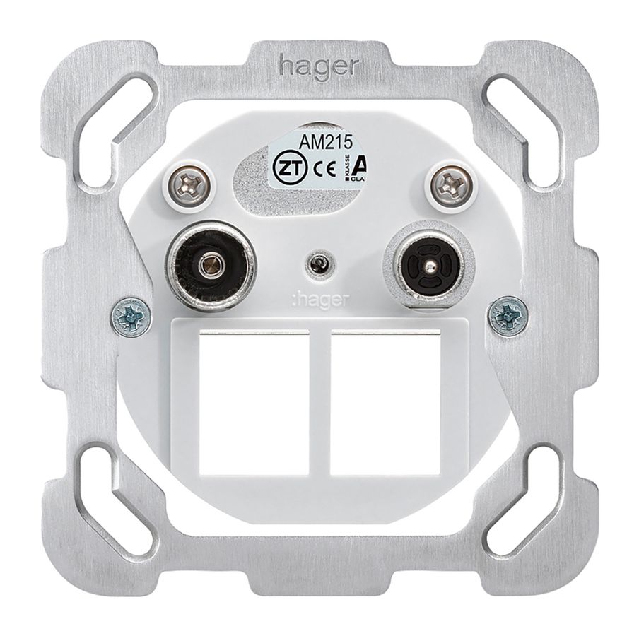 Einsatz zu Multimediadose Hager R/TV Bauart F 14dB 2GHz