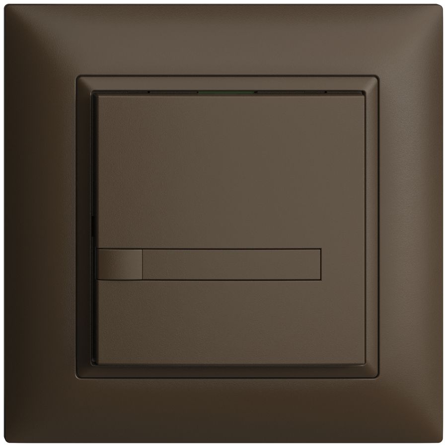 Poussoir ENC KNX 1× EDIZIOdue coffee RGB sans LED avec insert papier