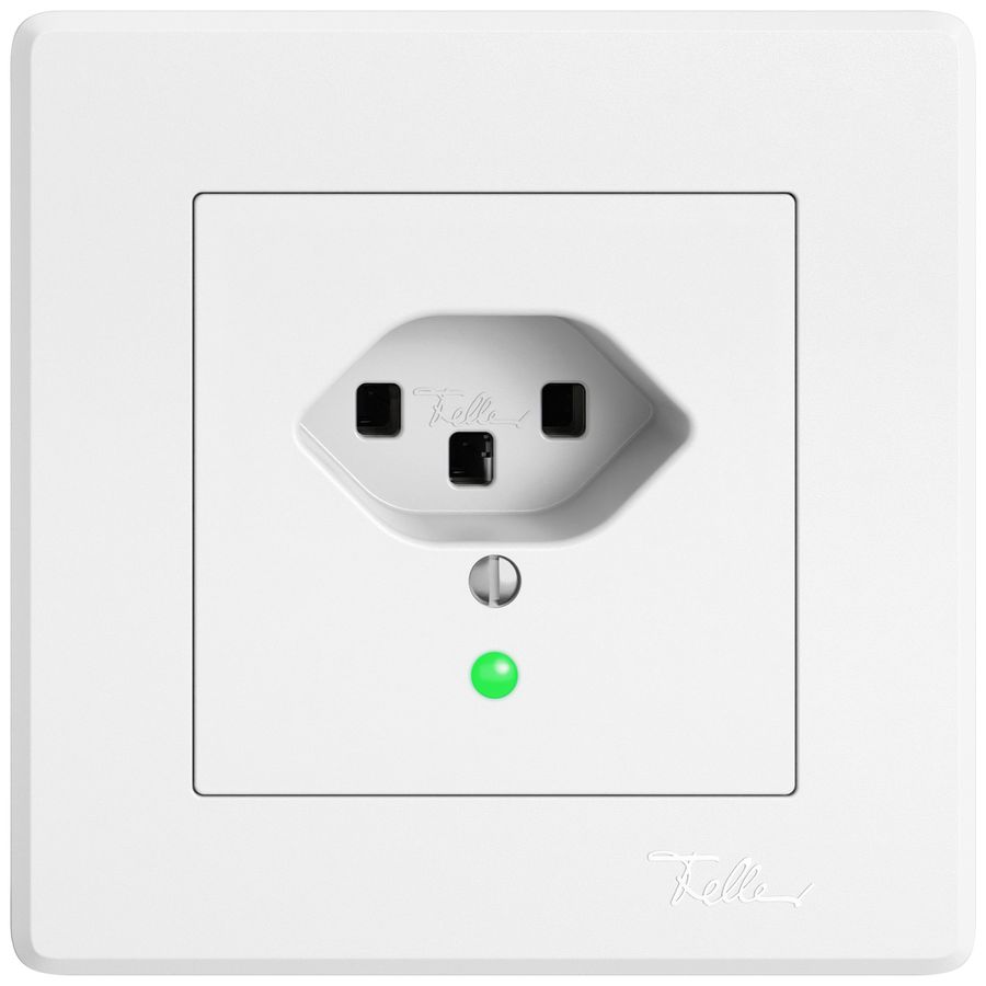 UP-Steckdose EDIZIO.liv SNAPFIX® 1×T23 mit LED grün ws