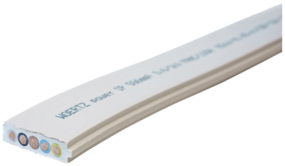 Câble plat Woertz Power IP 5×6mm² sans halogène gris B2ca