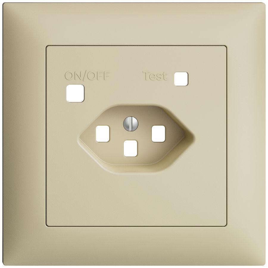 Frontset EDIZIOdue zu FI-Steckdose FMI, T23, vanille