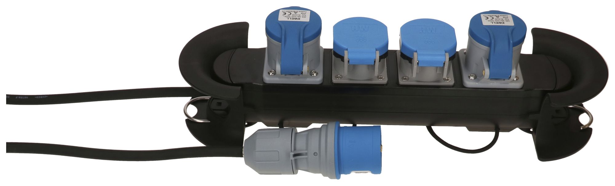 Steckdosenleiste MAX HAURI Construct Line 5m 2×T23 2×CEE16 IP55 90° schwarz