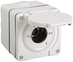 AP-Stufenschalter ohne Zylinder NEVO 1P, IP55, 1-2-3-4-5, weiss