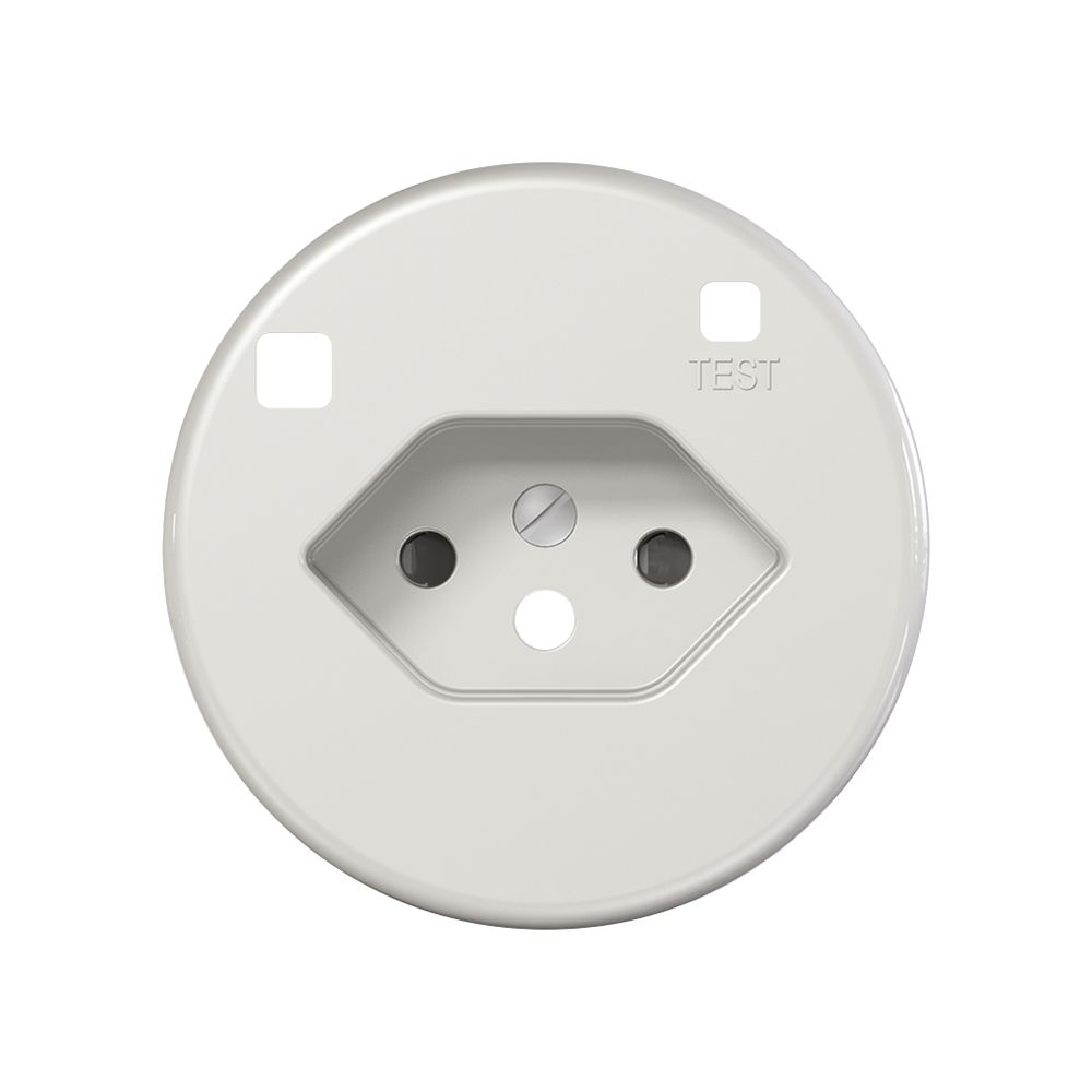 Frontset CLASSIC Z/E zu FI-Steckdose T13 mit shutter weiss