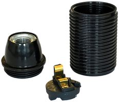 Portalampada Elektrogros E14 thermoplast con filetto esterno nero