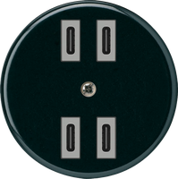 USB-Ladesteckdose Hager basico 2×C-C 2×20W oder 4×10W 5V schwarz