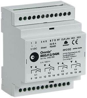 Atuattore di persiana AMD Omnio REGJ12/04M 4 canali 12VDC 4×2Ch 230VAC 6A, 4UM