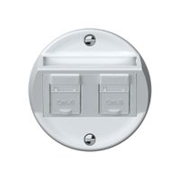 Anschlussdose origin 2×RJ45 8(8) Kat.6 schräg 60×60mm weiss