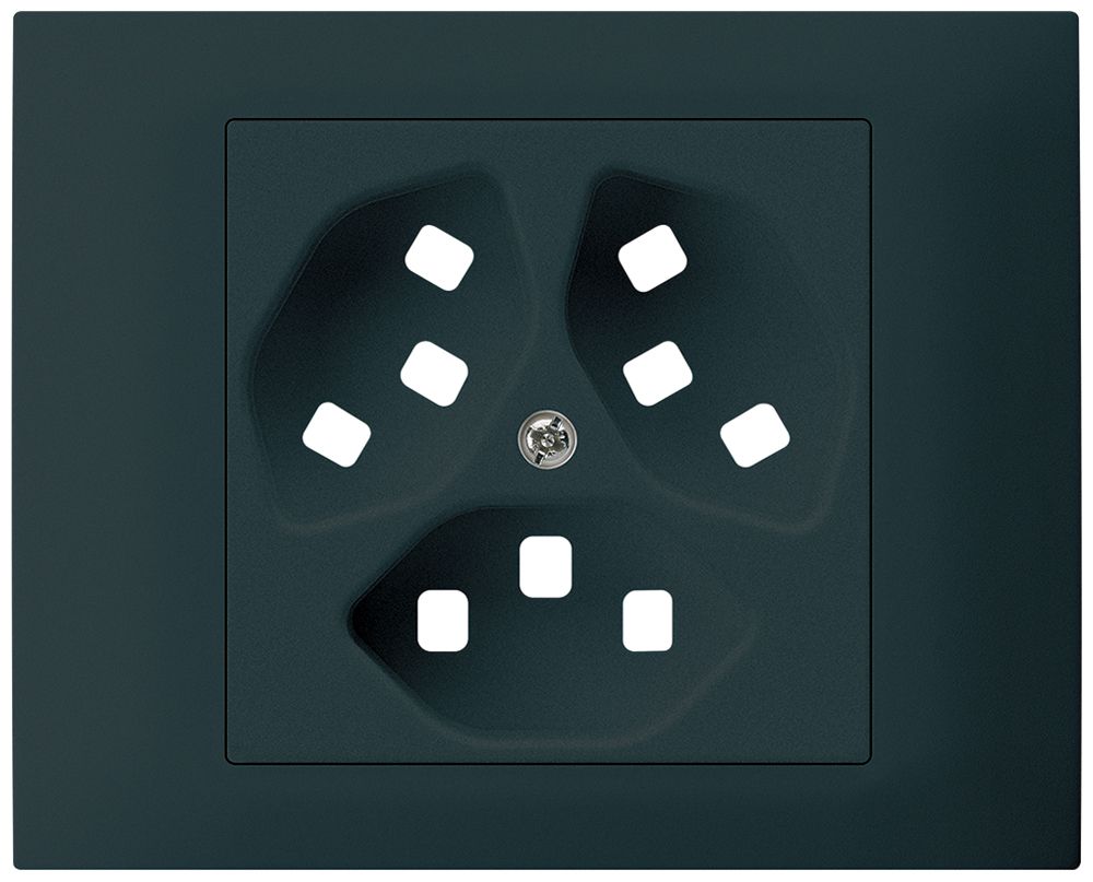 EB-Frontset Hager kallysto für Steckdose G3 3×T23 Abdeckrahmen steckbar schwarz