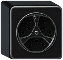 AP-Steckdose origin 3×Typ 13 1×S 10A 230V 88×88×54mm schwarz