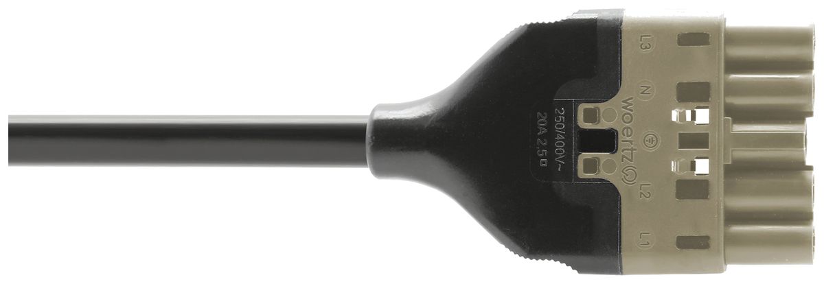 Anschlussleitung Woertz 49345/C3 5×2.5mm² 400V 20A 8m gu Stecker-frei Cca