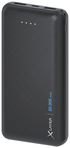 Powerbank XLayer Micro 20000mAh 2×USB-A ≤2A 145×70×26mm 420g nero