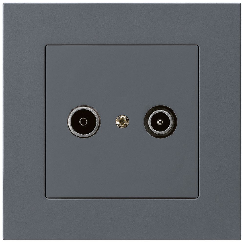 UP-Antennendose kallysto.pro R/TV 14dB Durchgangsdose anthrazit