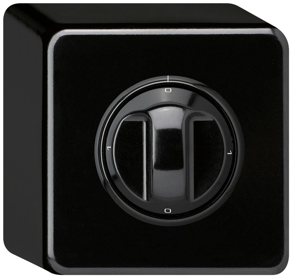 Interruttore rotativo AP basico 0/2L nero con manopola