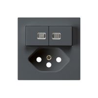 Frontset kallysto 60×60 anthrazit mit 2 Linsen für Kleinkombi S1/T13