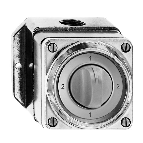 Interruttore rot. AP bagn.3/1P Al natura con manopola