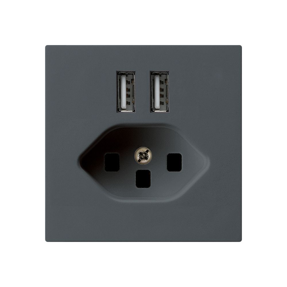 Prise 2×USB & T23 kallysto A 2400mA anthracite