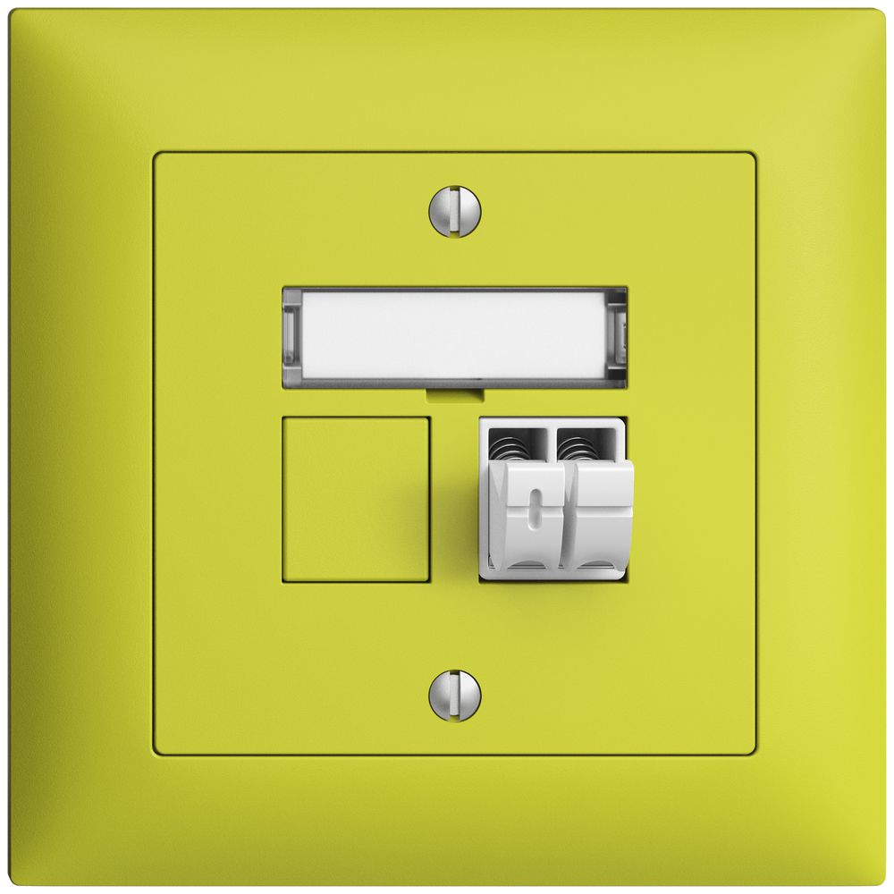 Prise audio ENC Push Type EDIZIOdue FMI, 1×, kit d'inscription, lemon