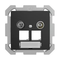 UP-Multimediadose EDIZIOdue FM EASYNET 11dB, f.2×RJ45 S-One, schwarz