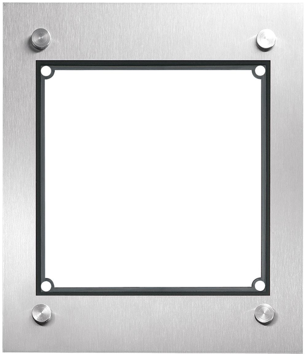 Boîtier ENC pour interphone Hager elcom.modesta 1×1 2-fils avec cadre, acier fin