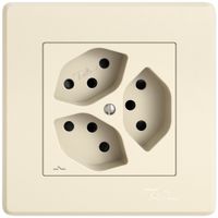 Prise ENC EDIZIO.liv SNAPFIX® 3×T13 1×S avec shutter cr