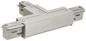 Raccord en T SLV pour rail conducteur EUTRAC, terre droite gris argenté