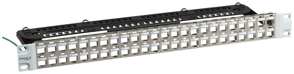 Patchpanel 19" INFRALAN 48-Port Keystone leer geschirmt 1HE, natur