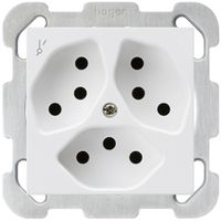 Presa INC kallysto 3×T13/1S bianco con piastra di fissaggio