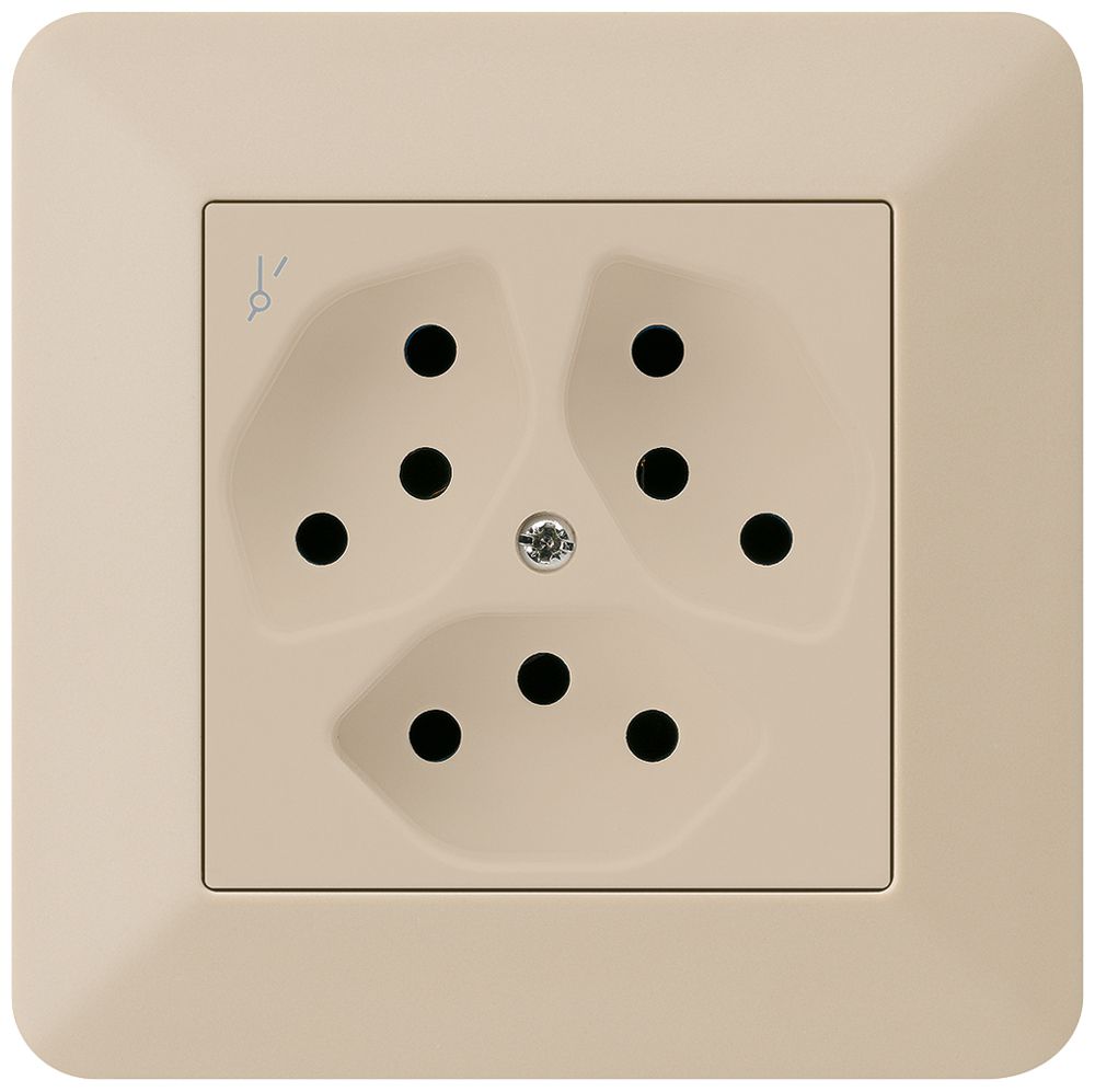 UP-Steckdose kallysto.trend 3×T13/1 beige mit Kinderschutz