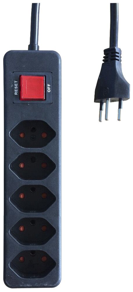 Mehrfachsteckdose mit Schalter ELBROLINE 5×T13 2m schwarz