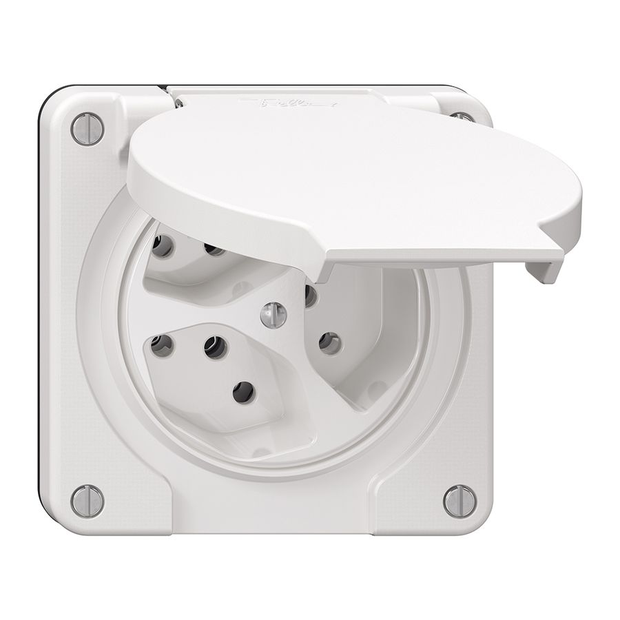 Steckdose NEVO N.CO, 3×T13, IP21, weiss