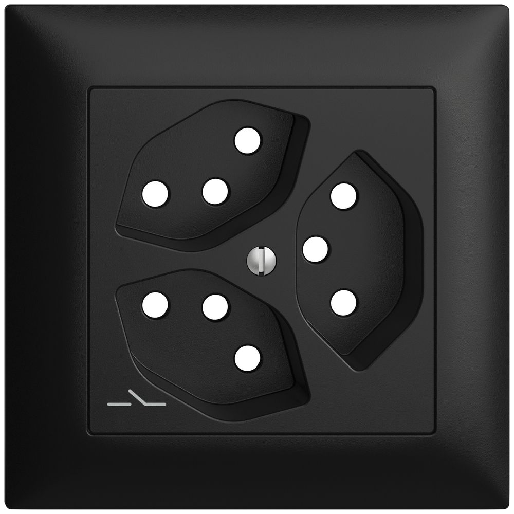 Frontset EDIZIOdue schwarz 88×88mm 3×T13/1