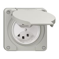 Steckdose NEVO N.CO, 2×T23, IP21, lichtgrau