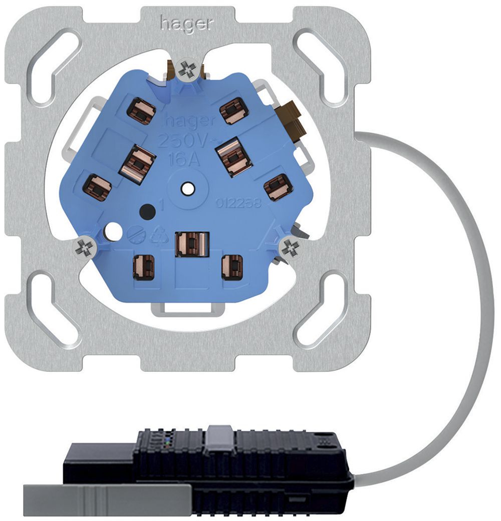 EB-Steckdose 3×Typ 13/23 Hager, L3, Rundkabel-Adapter