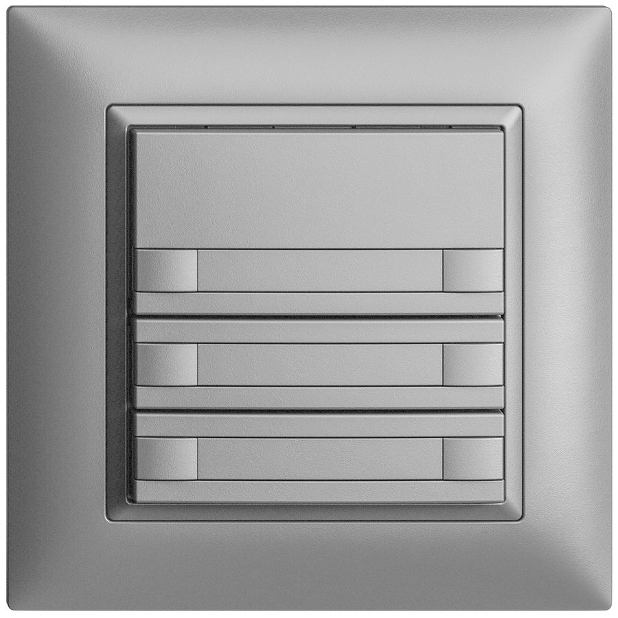 Poussoir ENC KNX 6× EDIZIOdue silver RGB sans LED avec insert papier