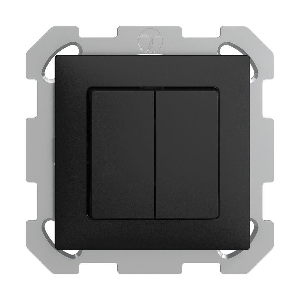 UP-Taster EDIZIOdue 2×A-R/1P schwarz