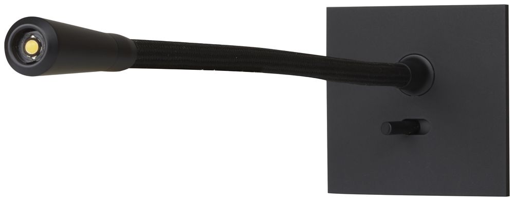 Lampe de lecture LED ENC Arnould 1W 3000K bras orientable+interrupteur 3, noir