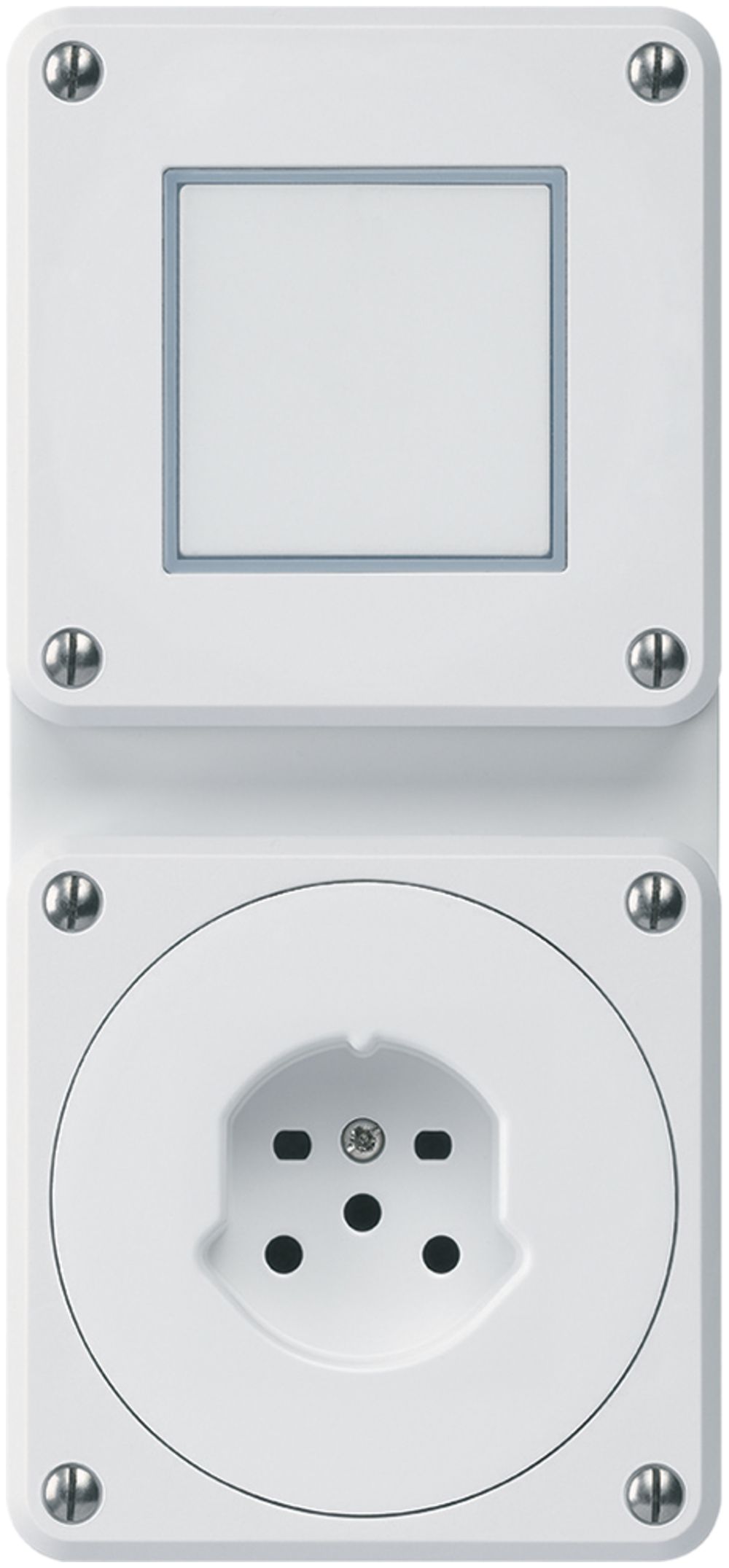 Combi ENC 2×1 HA robusto sch3/type 15 avec bornes enfichables blanc