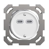 Prise ENC USB 18W 2×type C Feller STANDARDdue QM 230V 3600mA blanc
